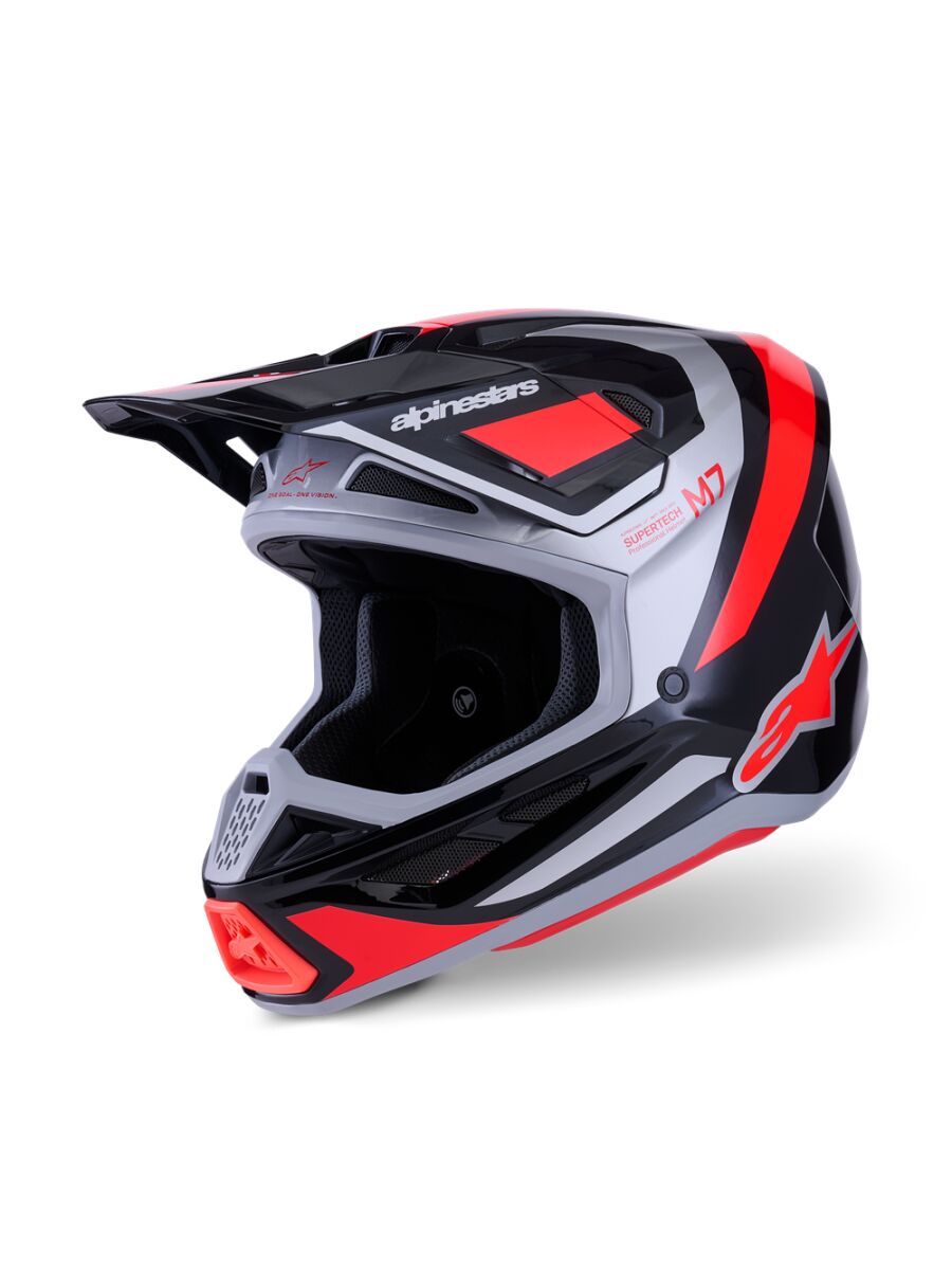 HELMET SM7 RISE BLK/RD/SILV S