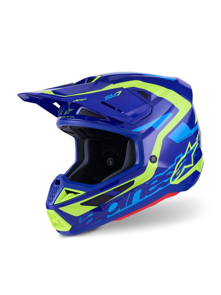 HELMET SM7 DEED BLUE/YEL L
