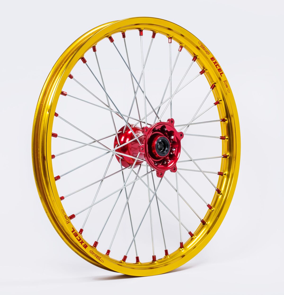 WHEEL ASSEMBLY ELITE MX-EN FRONT 1.60"x21" ALUMINIUM RED | GOLD