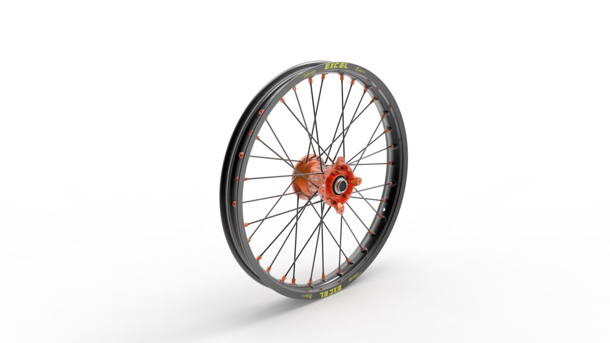 WHEEL ASSEMBLY ELITE MC 1.60"x19" ALUMINUM ORANGE