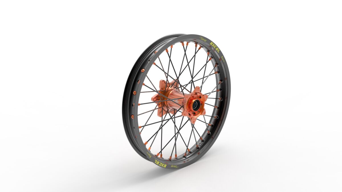 WHEEL ASSEMBLY ELITE MC 1.85"x16" ALUMINUM ORANGE