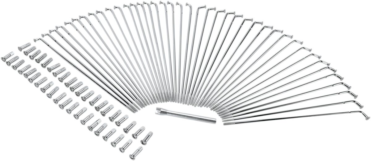 SPOKE SET FRONT 9.25" CHROME FOR 21" NARROW HUB AND DROP-CENTER RIM
