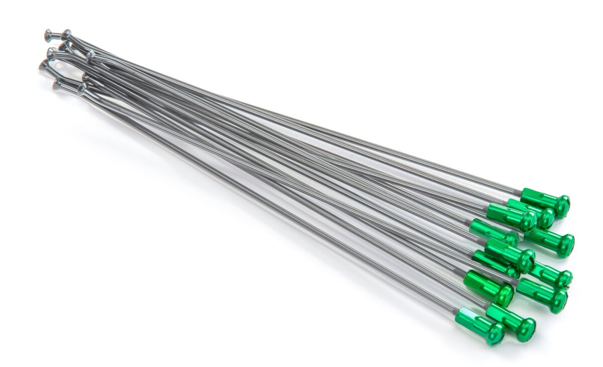 SPOKES & NIPPLES 21" FRONT ALUMINIUM REPLACEMENT KIT SILVER | GREEN