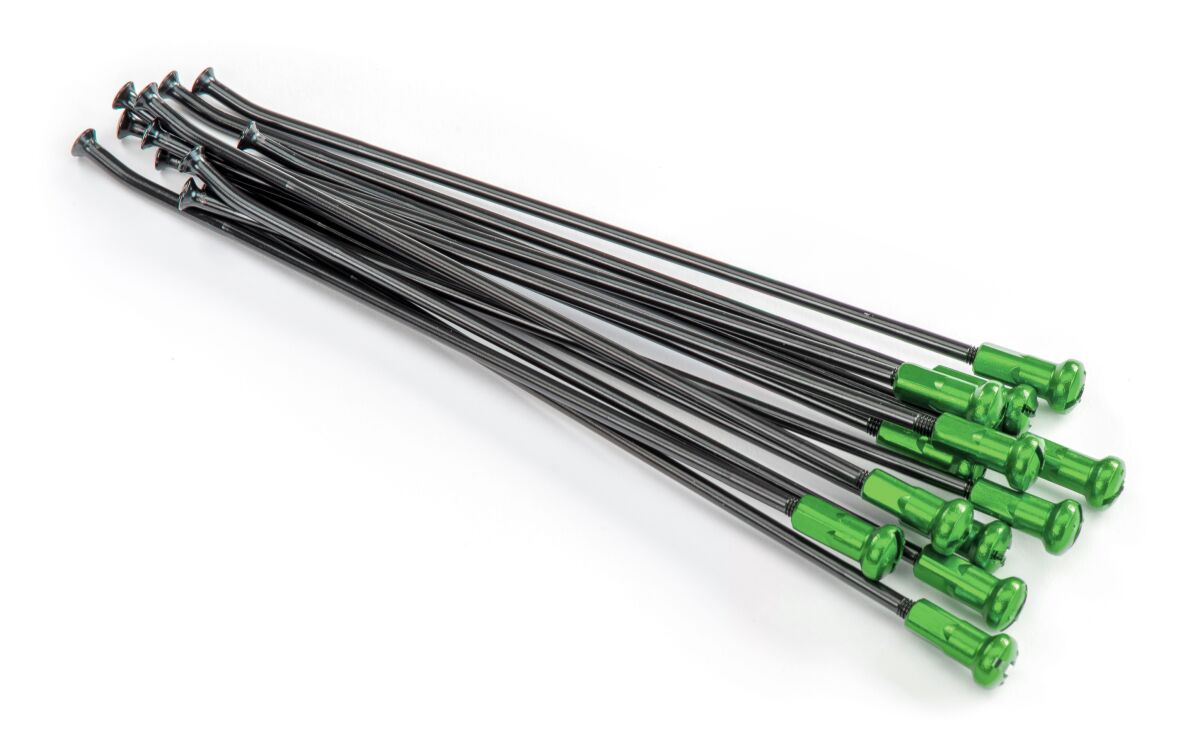 SPOKES & NIPPLES 21" FRONT ALUMINIUM REPLACEMENT KIT BLACK | GREEN