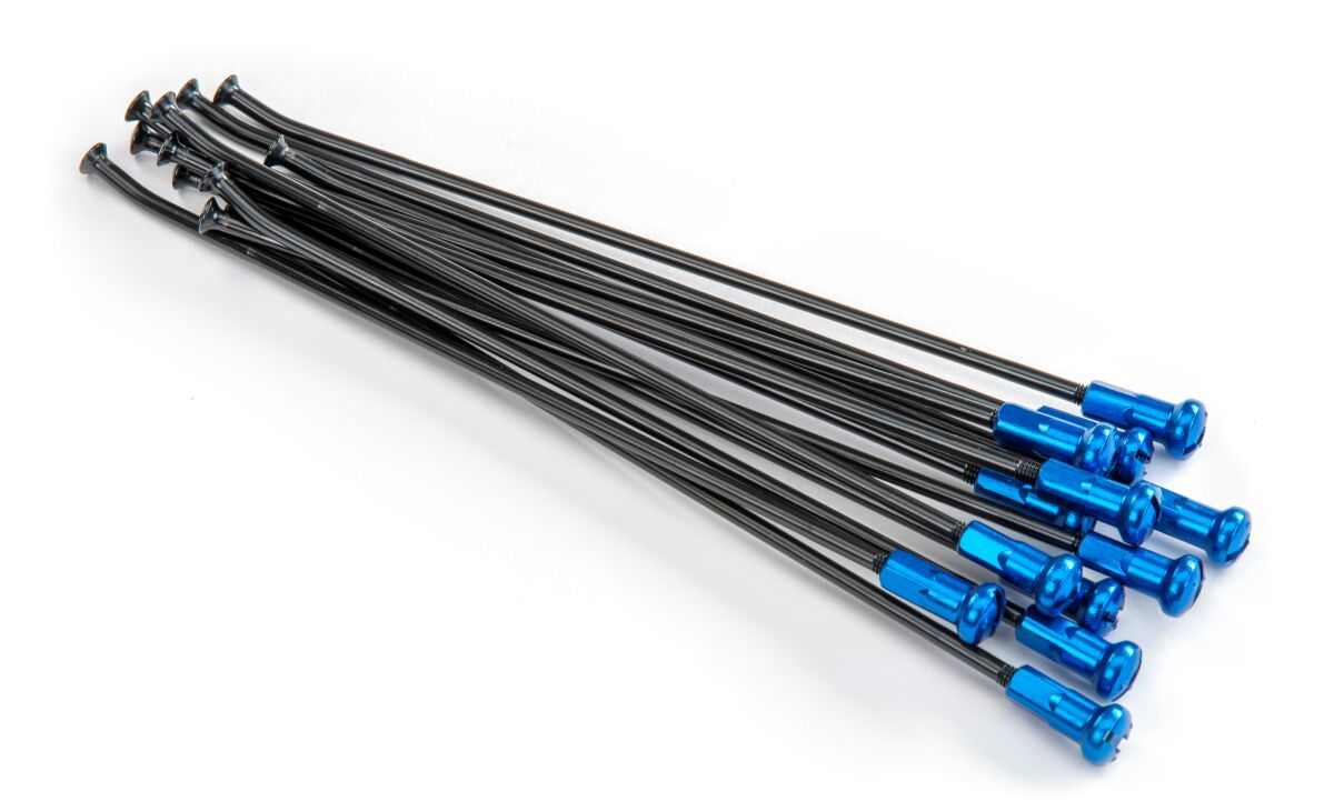 SPOKES & NIPPLES 19" REAR ALUMINIUM REPLACEMENT KIT BLACK | BLUE