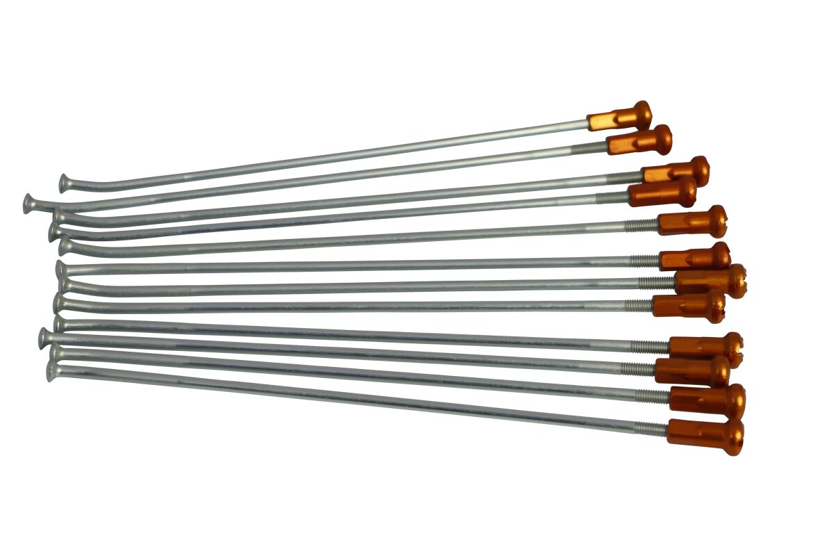 Spokes & Nipples Kit 18" Rear Alumium Silver|Orange