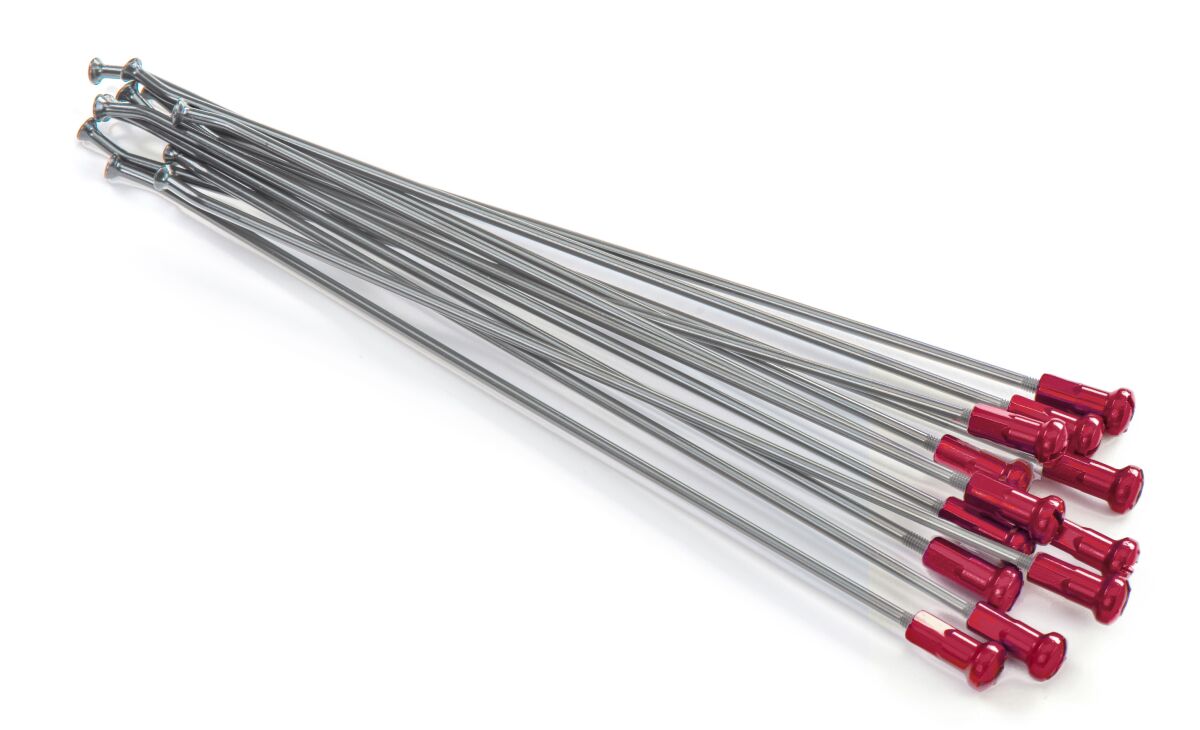 Spokes & Nipples Kit 18" Rear Alumium Silver|Red
