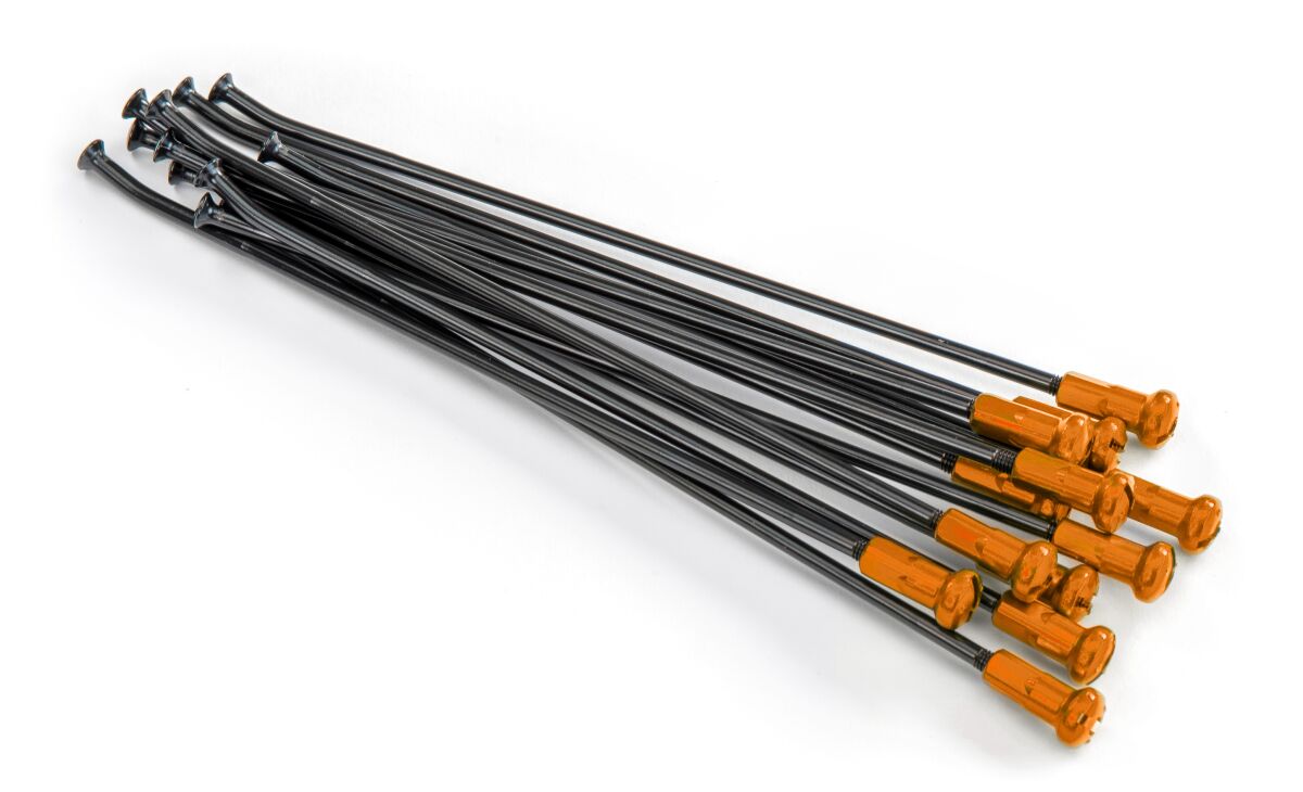 Spokes & Nipples Kit 18" Rear Alumium Black|Orange