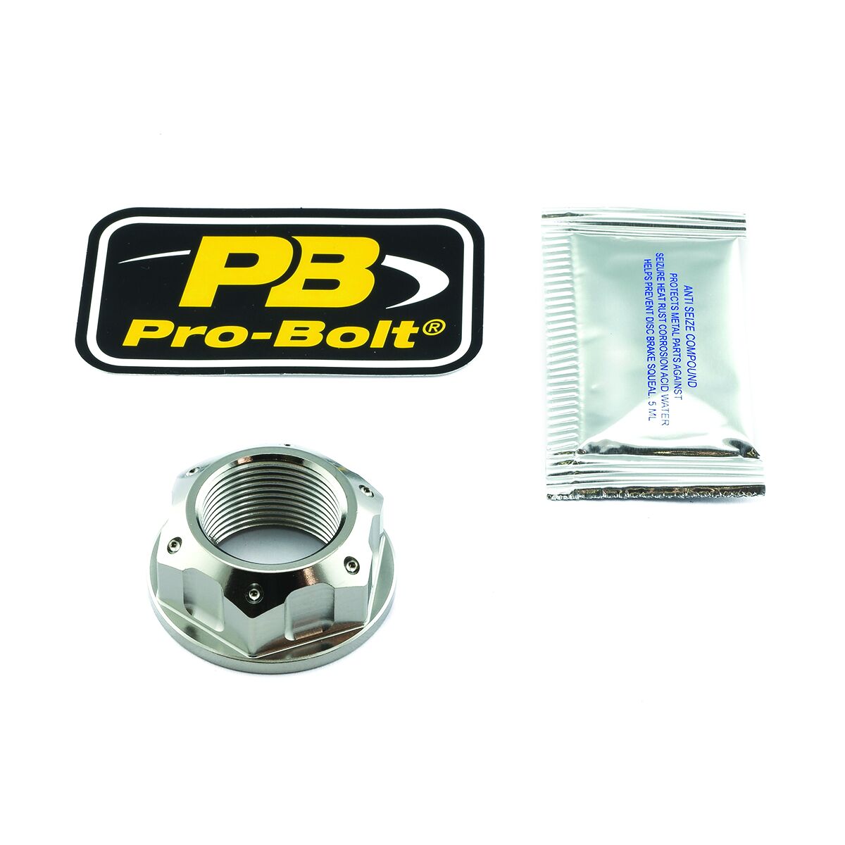 Titanium Flanged Axle Nut M25x(1.50mm) Swingarm Pivot Natural