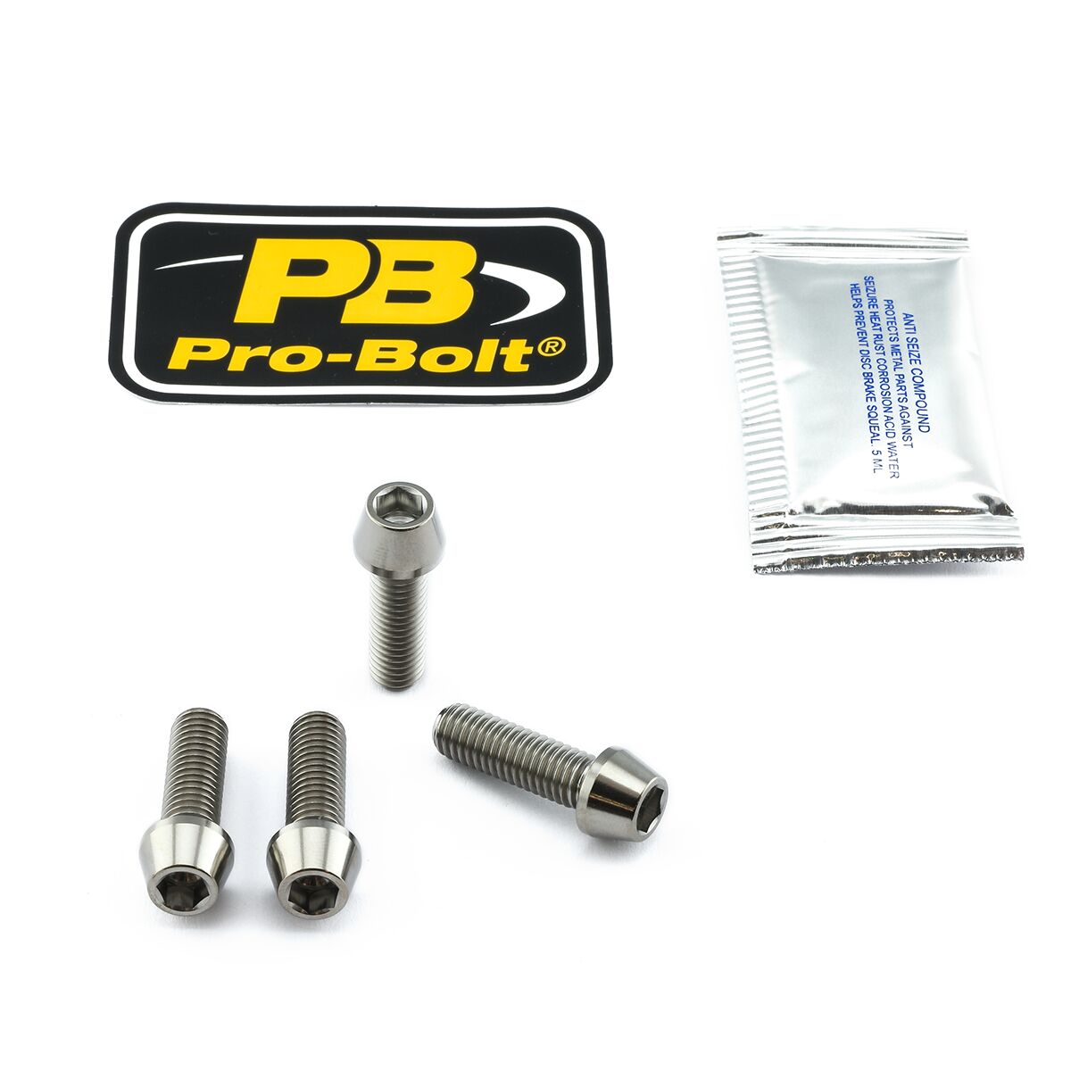Titanium Front Axle Pinch Bolt Kit Natural