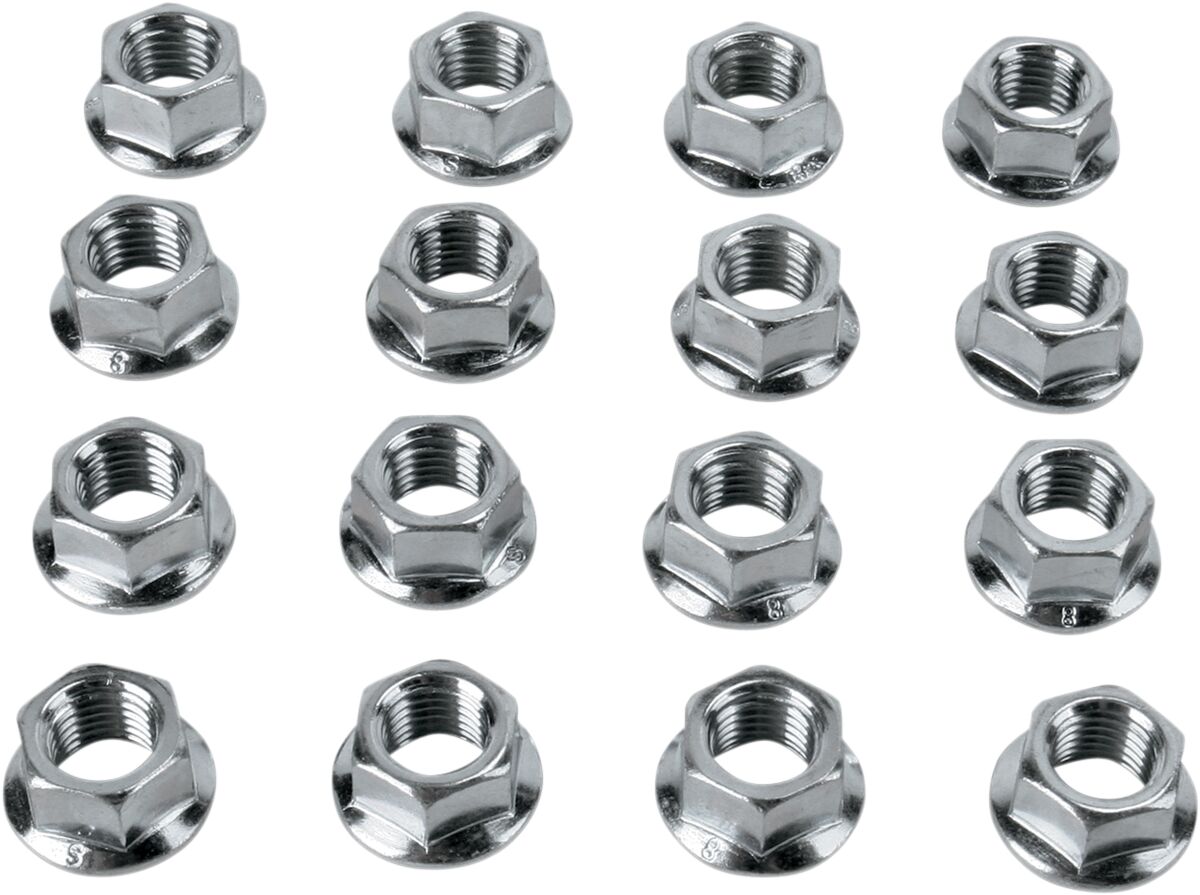 LUG NUT 10MM X 1.25MM 16 PCS FLAT POLISHED CHROME