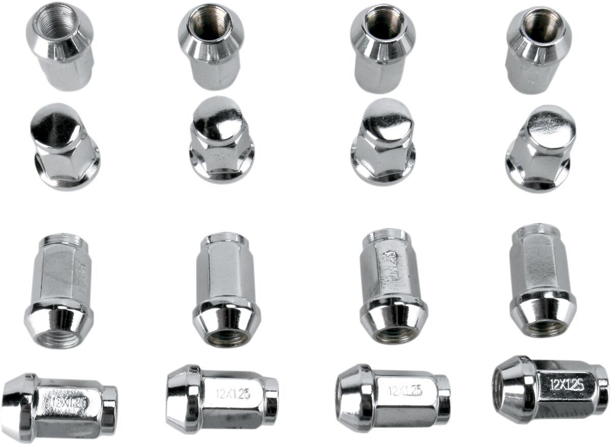 LUG NUT 12MM X 1.25MM 16 PCS STANDARD POLISHED CHROME