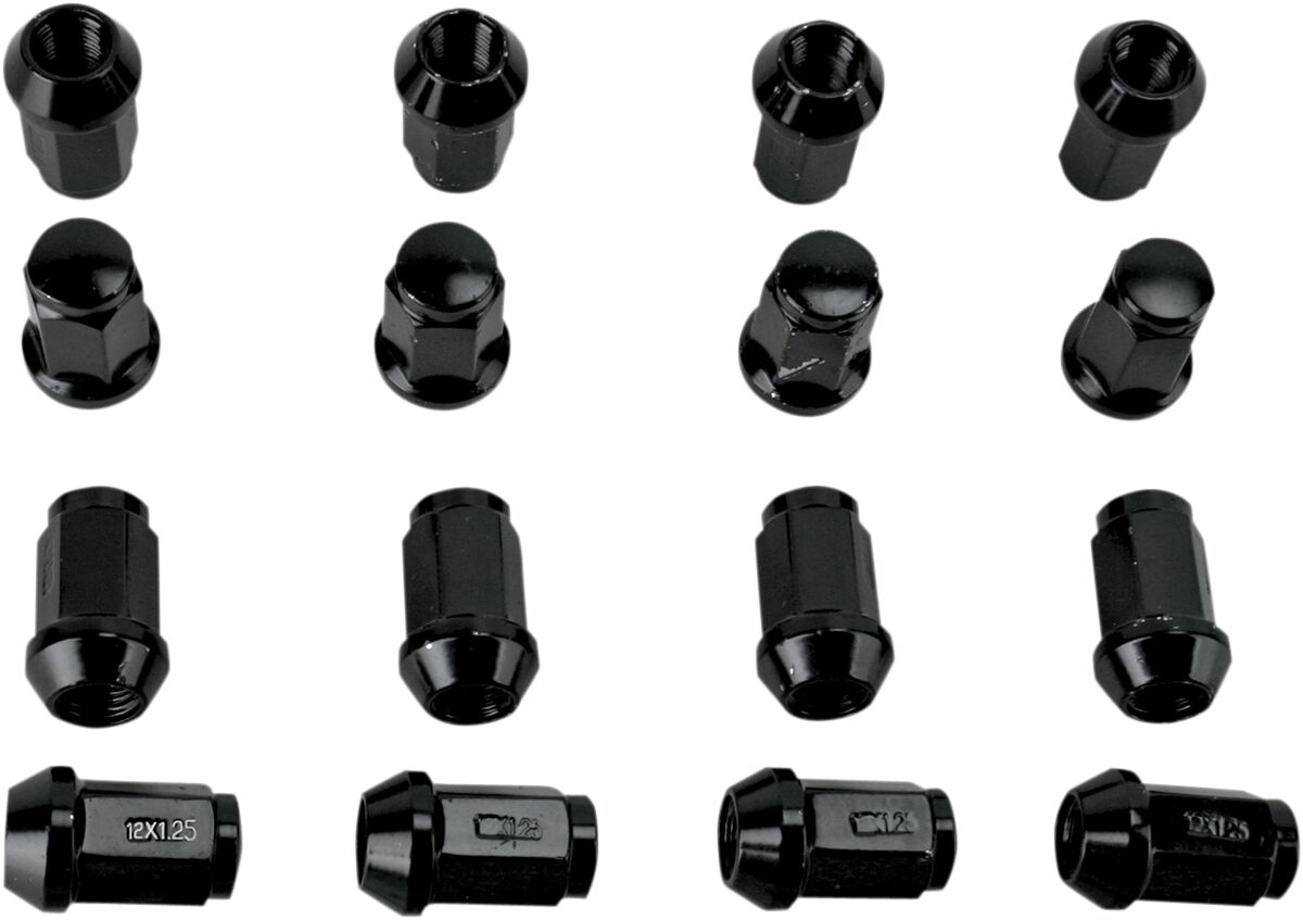 LUG NUT 12MM X 1.25MM 16 PCS STANDARD BLACK