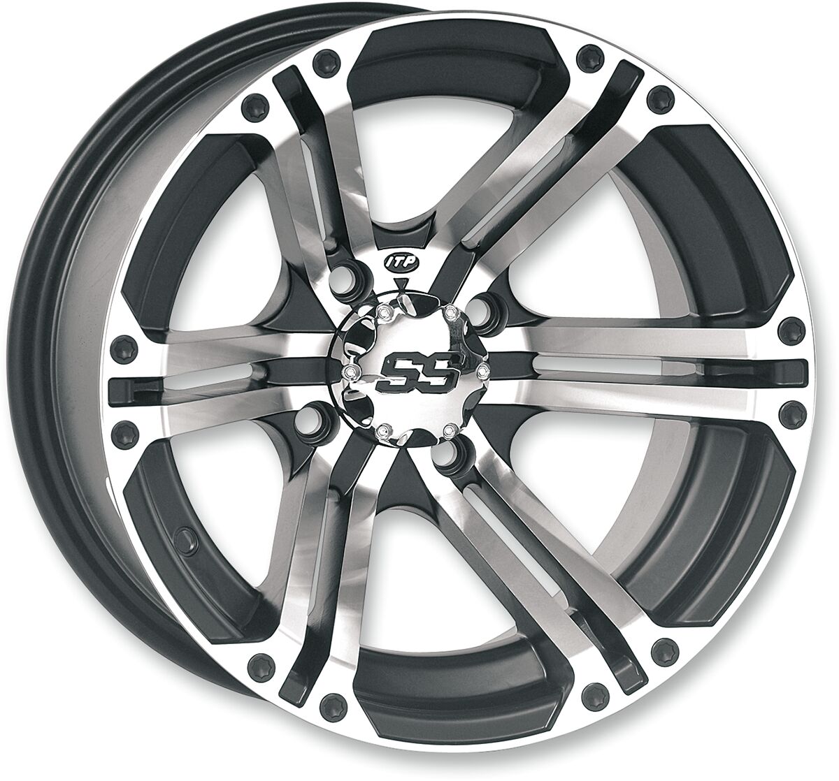 WHEEL SS ALLOY SS 212 MACHINED FINISH 14x6 BOLT PATTERN 4/137 OFFSET 4+2