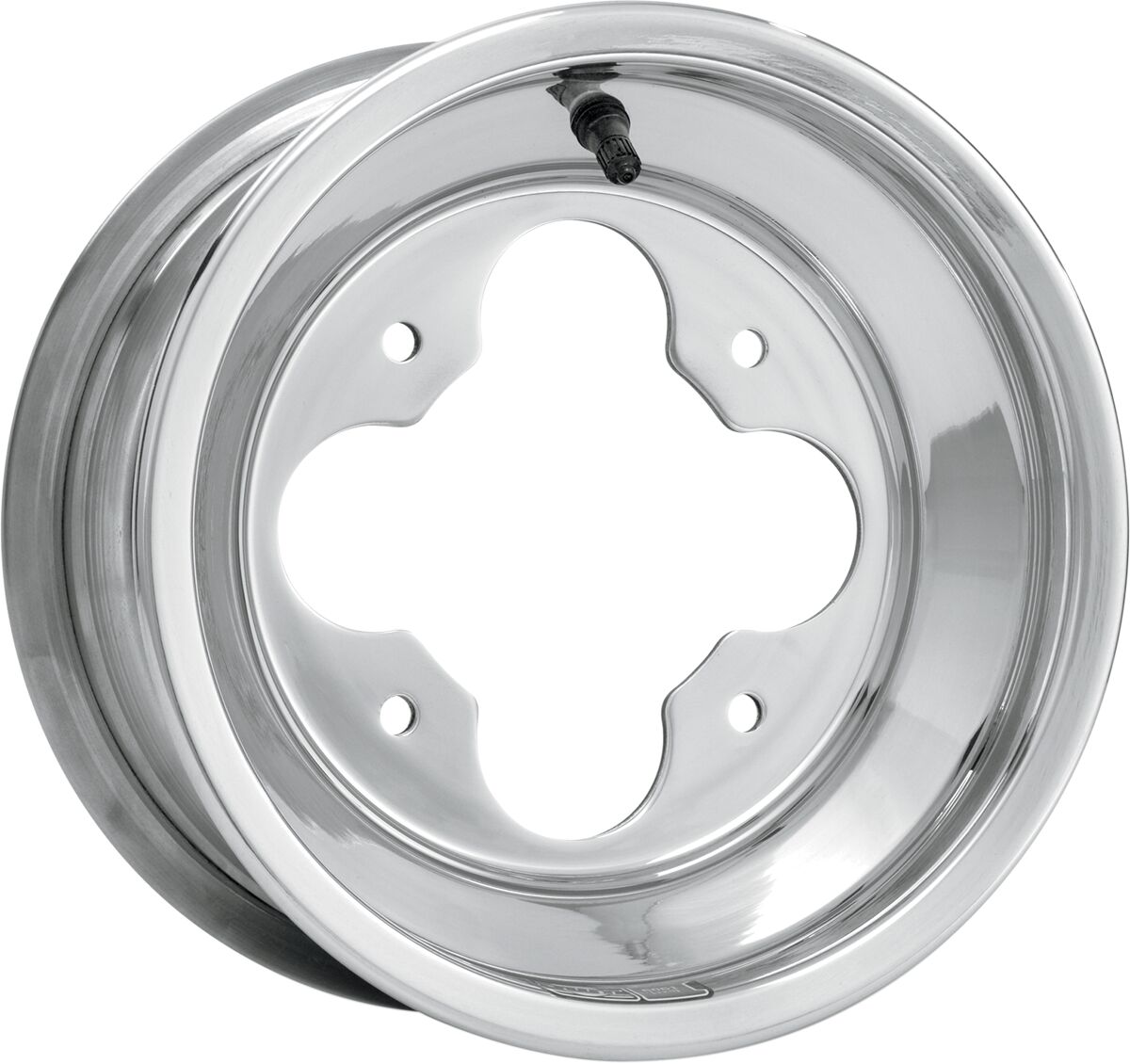 WHEEL REAR A5 8X8 4/110 3+5 ALUMINUM ROLLED-LIP POLISHED SILVER