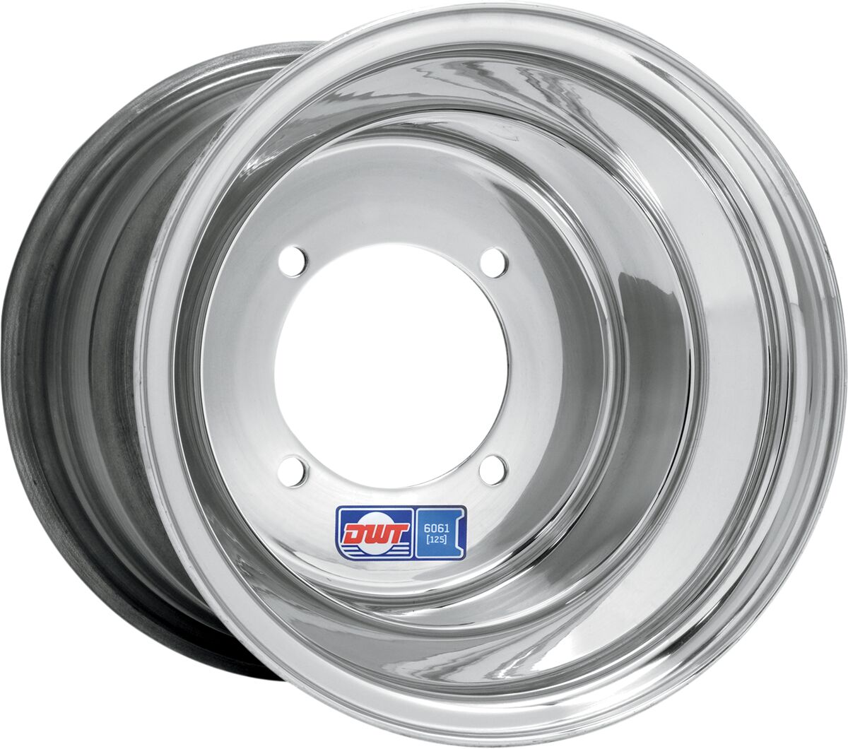 WHEEL REAR BLUE LABEL 8X8 4/110 3+5 SPUN ALUMINUM STANDARD-LIP POLISHED SILVER