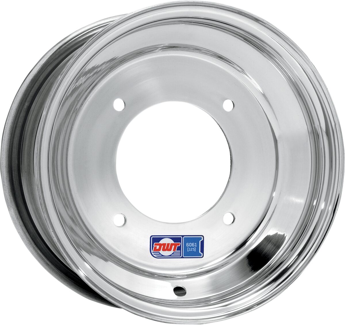 WHEEL FRONT BLUE LABEL 10X4 4/156 2+2 SPUN ALUMINUM STANDARD-LIP POLISHED SILVER