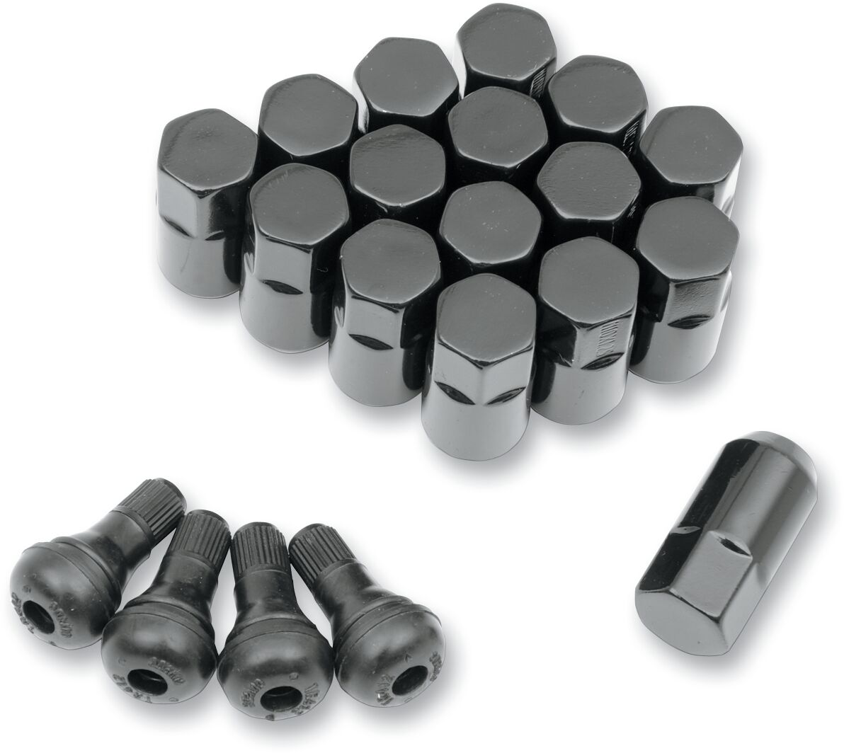 LUG NUTS 10MM BLACK 16-PACK