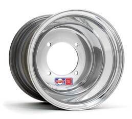 WHEEL REAR RED LABEL 10X12 4/115 6+6 ROLL-FORGED ALUMINUM ROLLED-LIP POLISHED SILVER