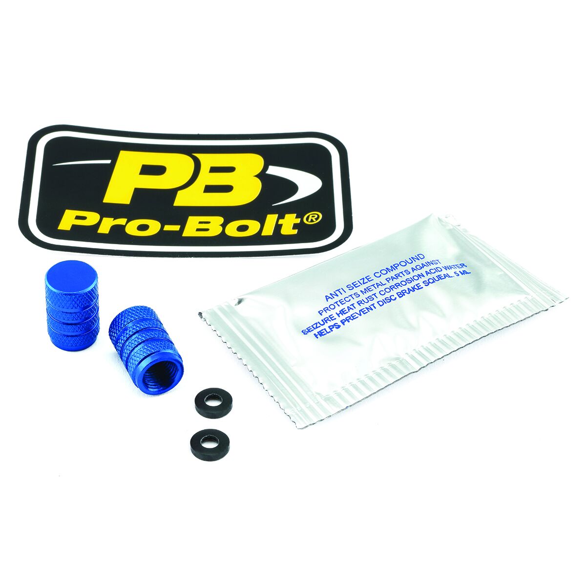 Aluminium Valve Dust Cap Pack x2 Blue