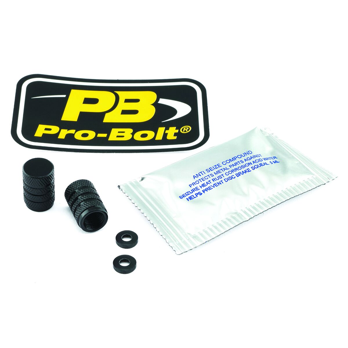 Aluminium Valve Dust Cap Pack x2 Black