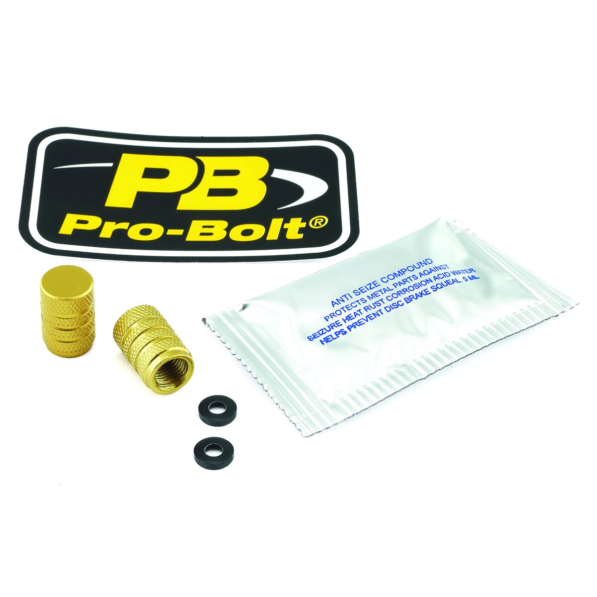 Aluminium Valve Dust Cap Pack x2 Gold