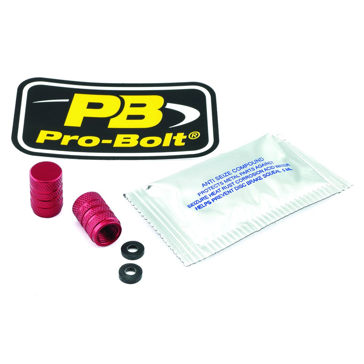 Aluminium Valve Dust Cap Pack x2 Red