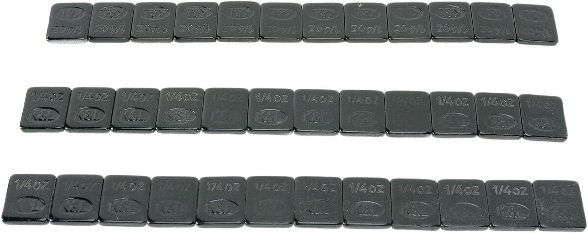 K&L-SUPPLY, WEEL WEIGHTS, STICK ON, 0,25OZ, BLACK, 36 PIECES