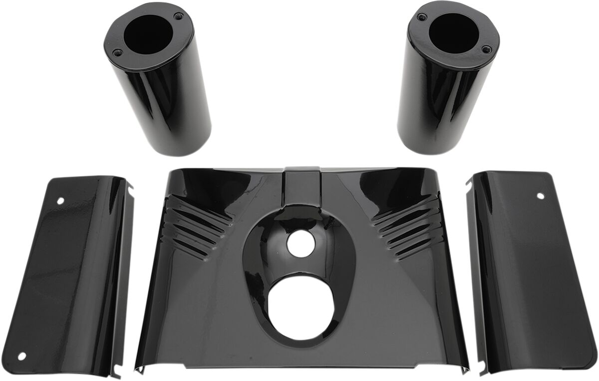 FORK TINS/SLIDER RIBBED COVERS GLOSS BLACK