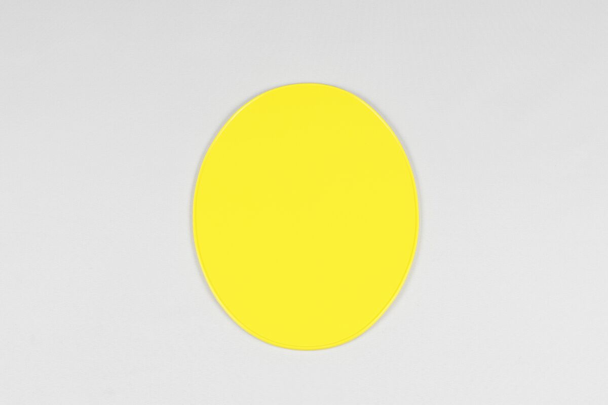 VINTAGE UNIVERSAL OVAL NUMBER PLATE YELLOW