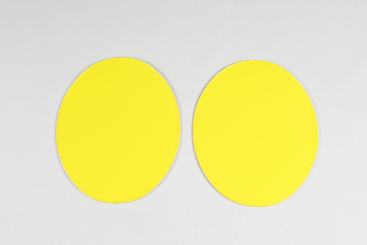 VINTAGE UNIVERSAL OVAL NUMBER PLATE YELLOW (2-PACK)