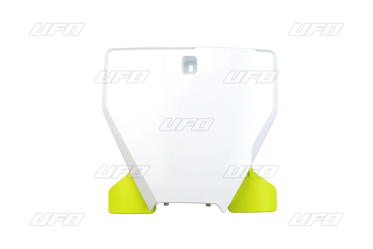 FRONT NUMBER PLATE HUSQVARNA WITH GUIDE 20 WHITE