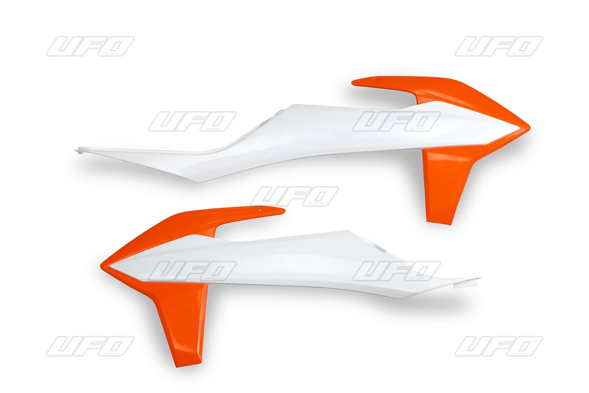 RADIATOR COVER SX/SXF 19- ORANGE/WHITE