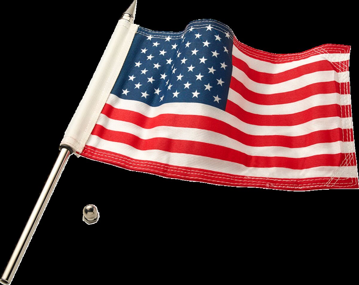 FLAG POLE 12" WITH 6" x 9" AMERICAN FLAG POLISHED SS