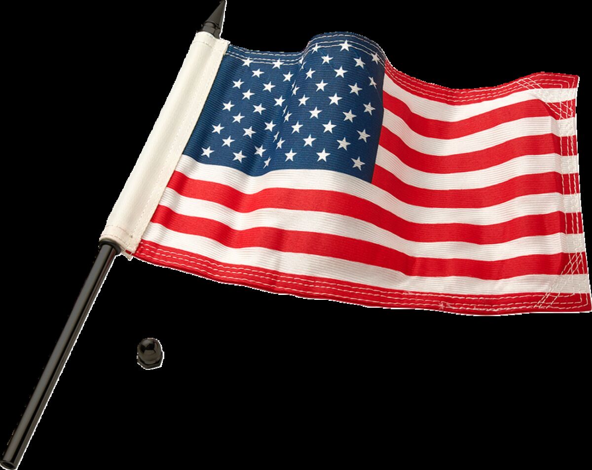 FLAG POLE 12" WITH 6" x 9" AMERICAN FLAG SATIN BLACK