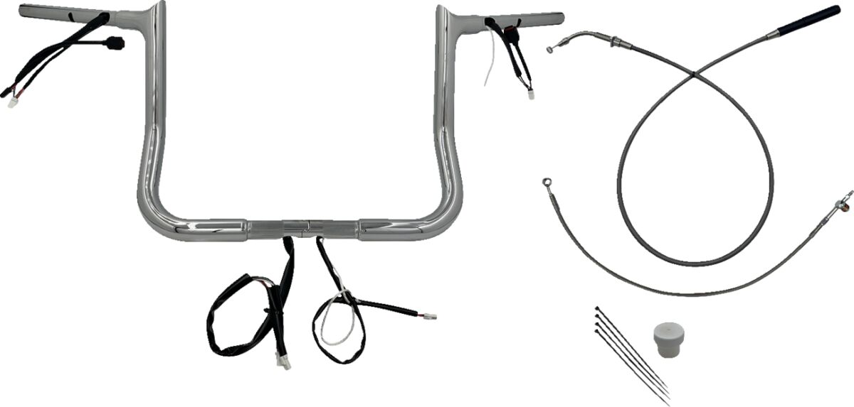 Juhtraua komplekt 12", FLHX/SE 23-24 1.25, terav ülaosa, kroom