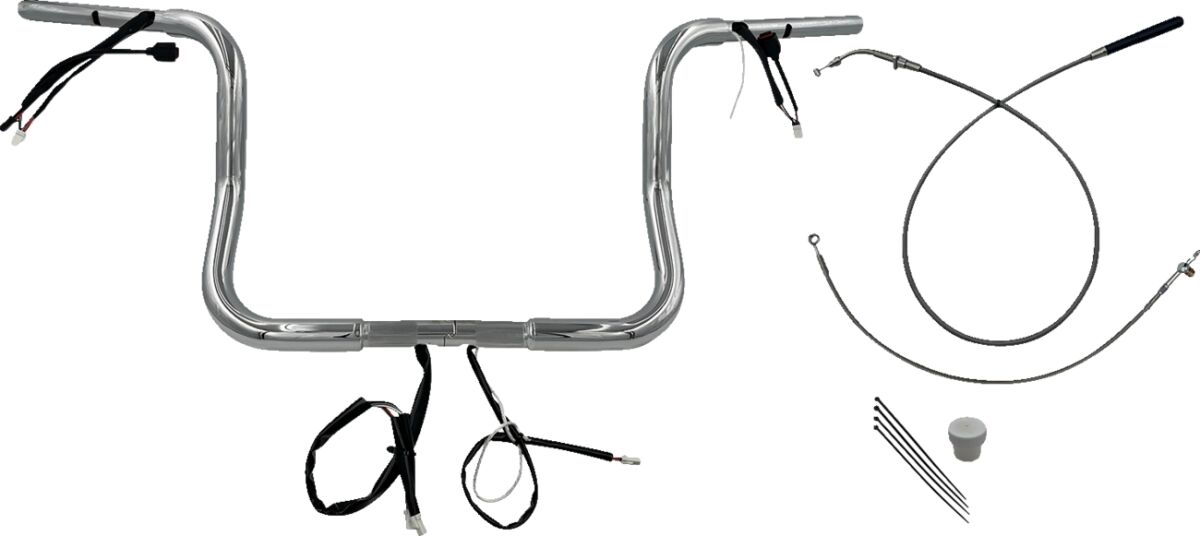 Juhtraua komplekt 12", FLHX/SE 23-24 1.25, ümar ülaosa, kroom