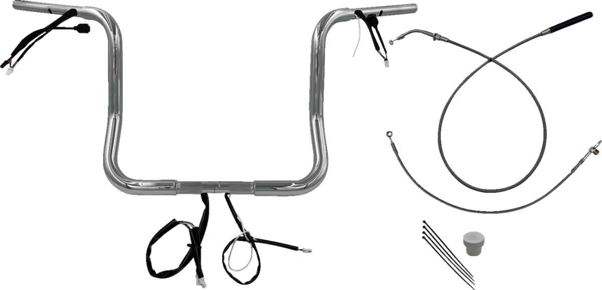 Juhtraua komplekt 14", FLHX/SE 23-24 1.25, ümar ülaosa, kroom