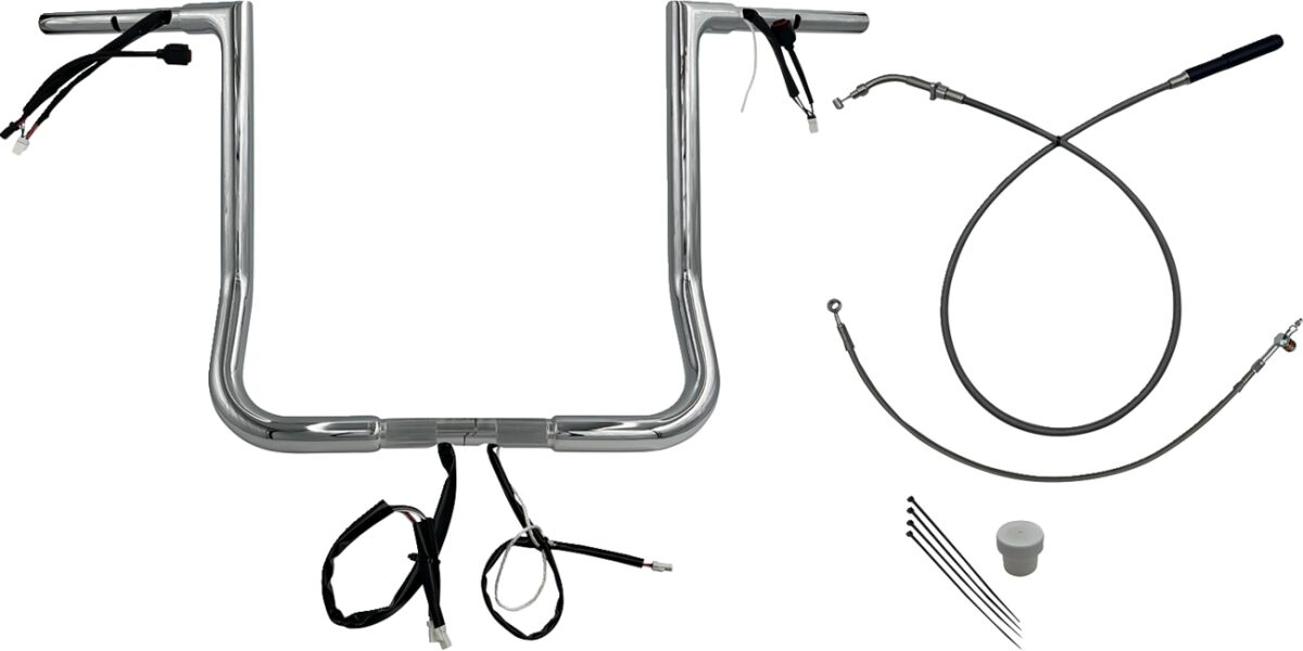Lihtsalt paigaldatav juhtmetega juhtraua komplekt, 1-1/4", lame ülaosa, 16", kroom