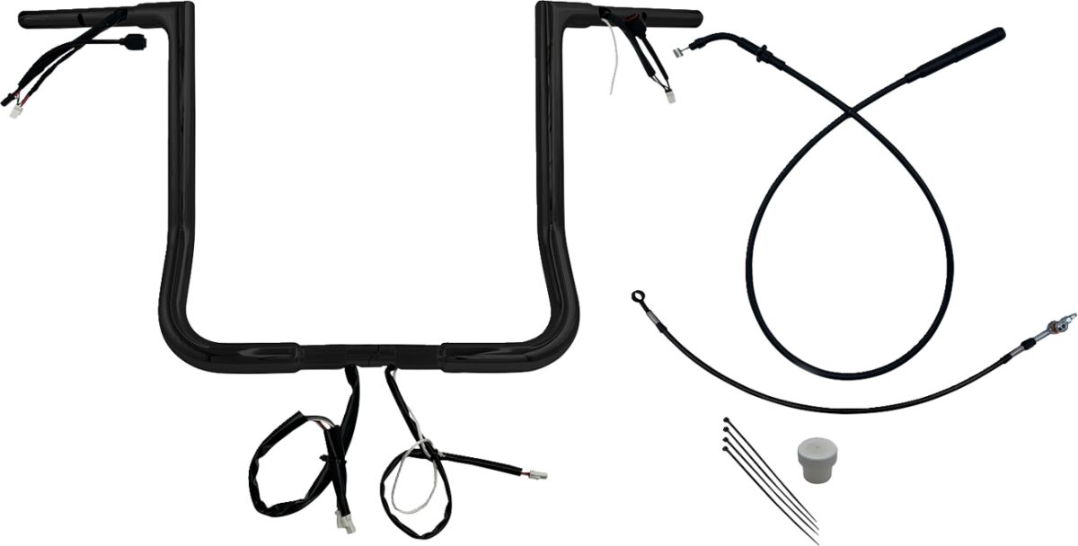 Lihtsalt paigaldatav juhtmetega juhtraua komplekt, 1-1/4", lame ülaosa, 16", must