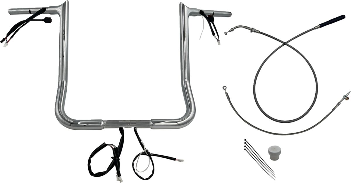 Lihtsalt paigaldatav juhtmetega juhtraua komplekt, 1-1/4", terav ülaosa, 16", kroom