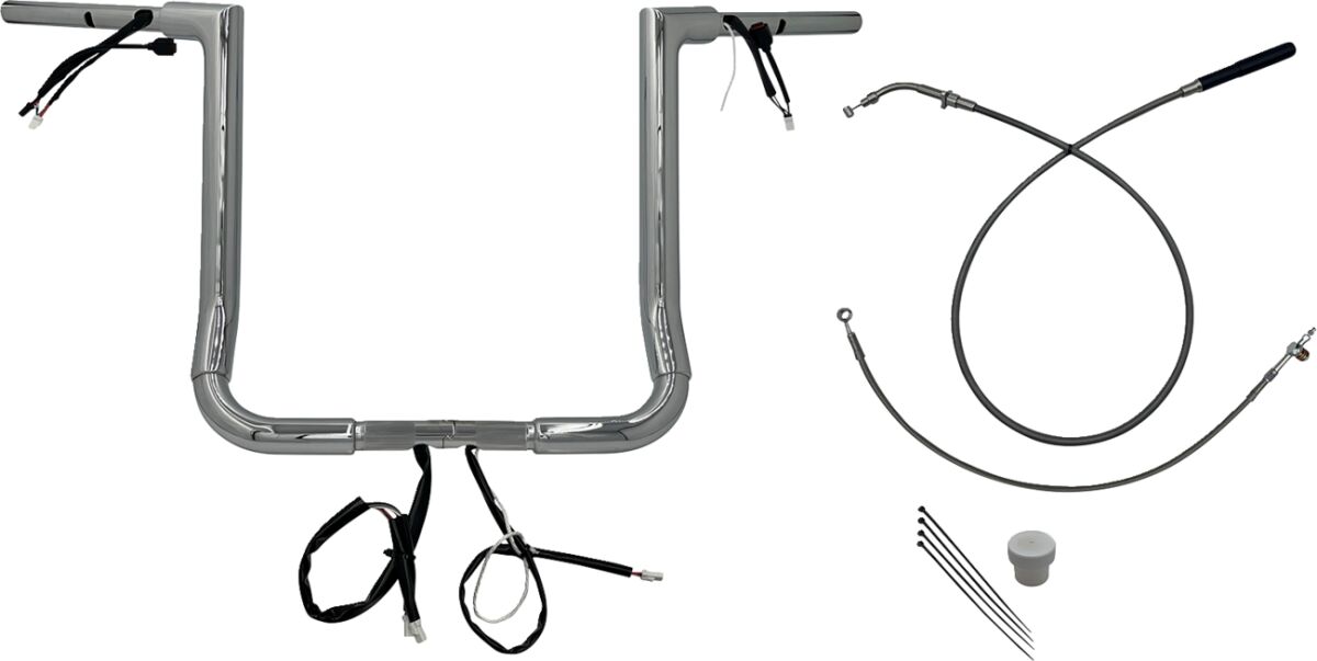 Lihtsalt paigaldatav juhtmetega juhtraua komplekt, 1-1/2", lame ülaosa, 16", kroom
