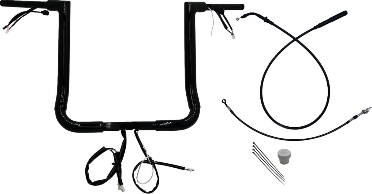 Lihtsalt paigaldatav juhtmetega juhtraua komplekt, 1-1/2", lame ülaosa, 16", must