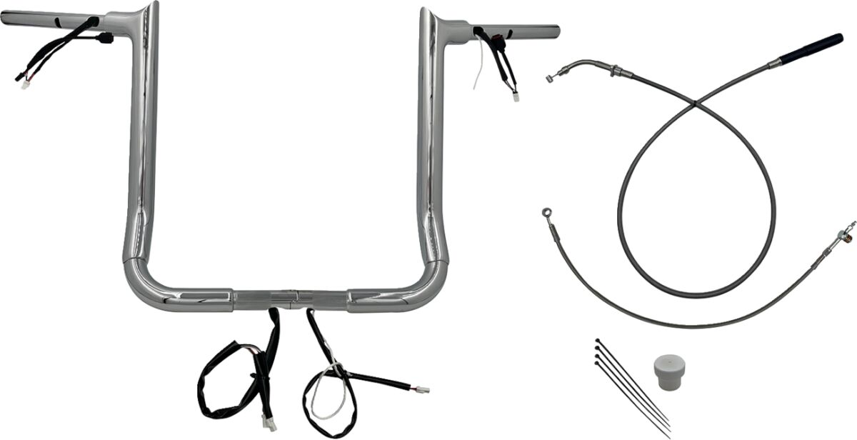 Lihtsalt paigaldatav juhtmetega juhtraua komplekt, 1-1/2", terav ülaosa, 16", kroom