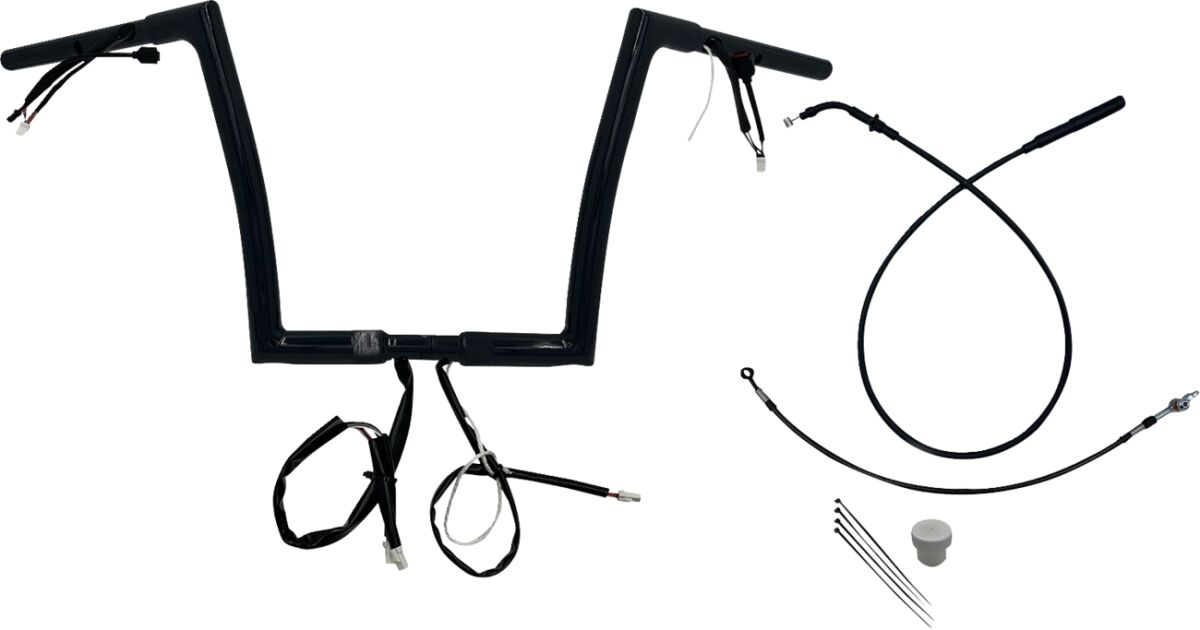 Juhtraud, lihtsalt paigaldatav, juhtmetega, 1.25", lame ülaosa, must, 12", FLTRX, SE