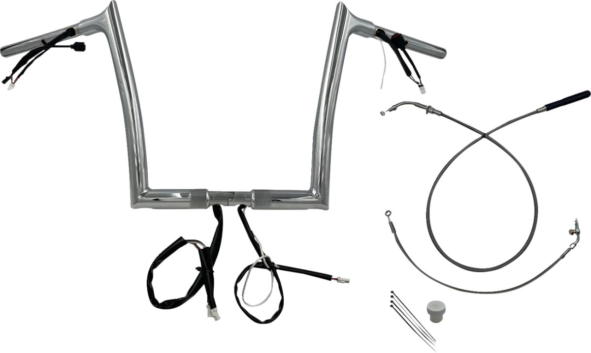 Juhtraud, lihtsalt paigaldatav, juhtmestikuga, 1.25", terav ülaosa, kroom, 12", FLTRX, SE