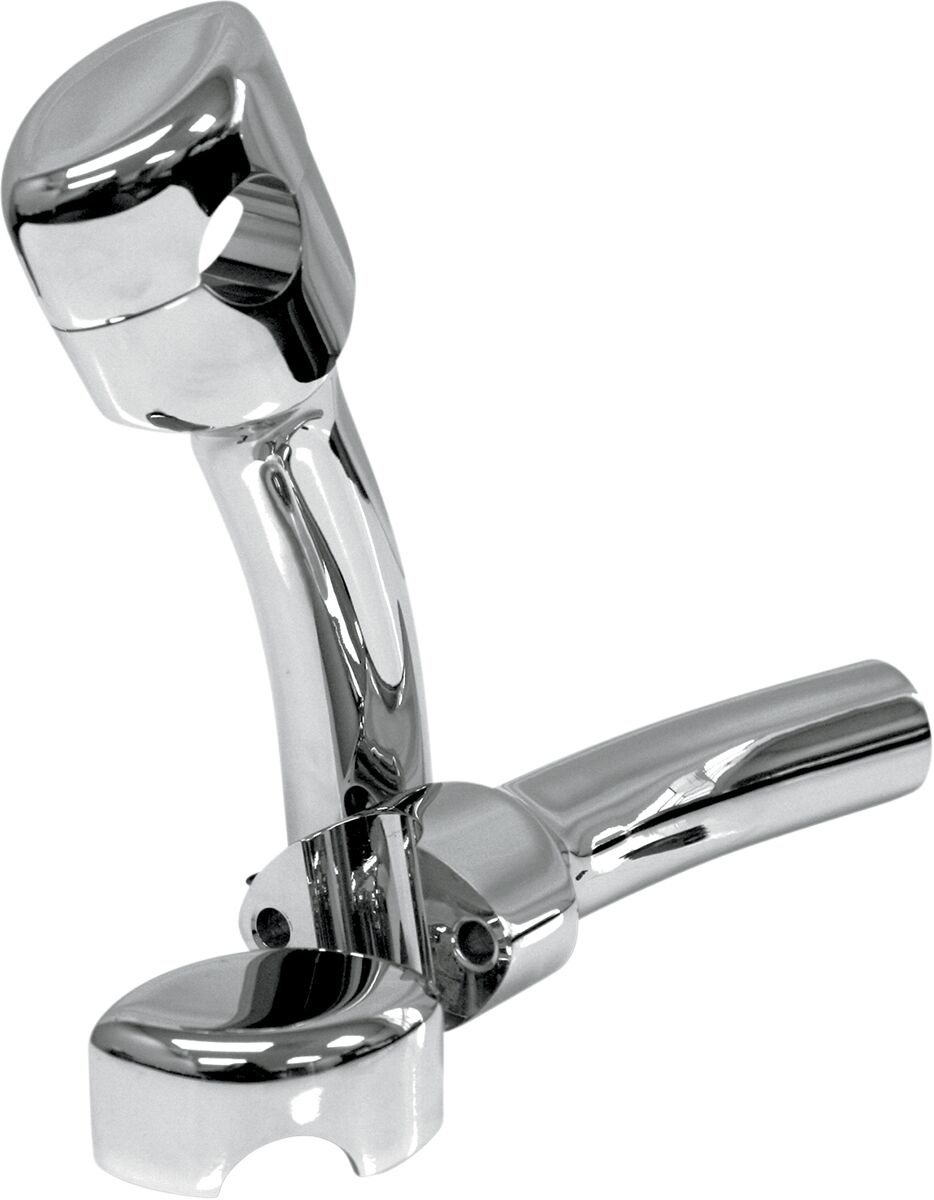 HEFTY RISERS SMOOTH FOR 1 1/4" HANDLEBARS 5.5" CURVED RISE CHROME UNIVERSAL