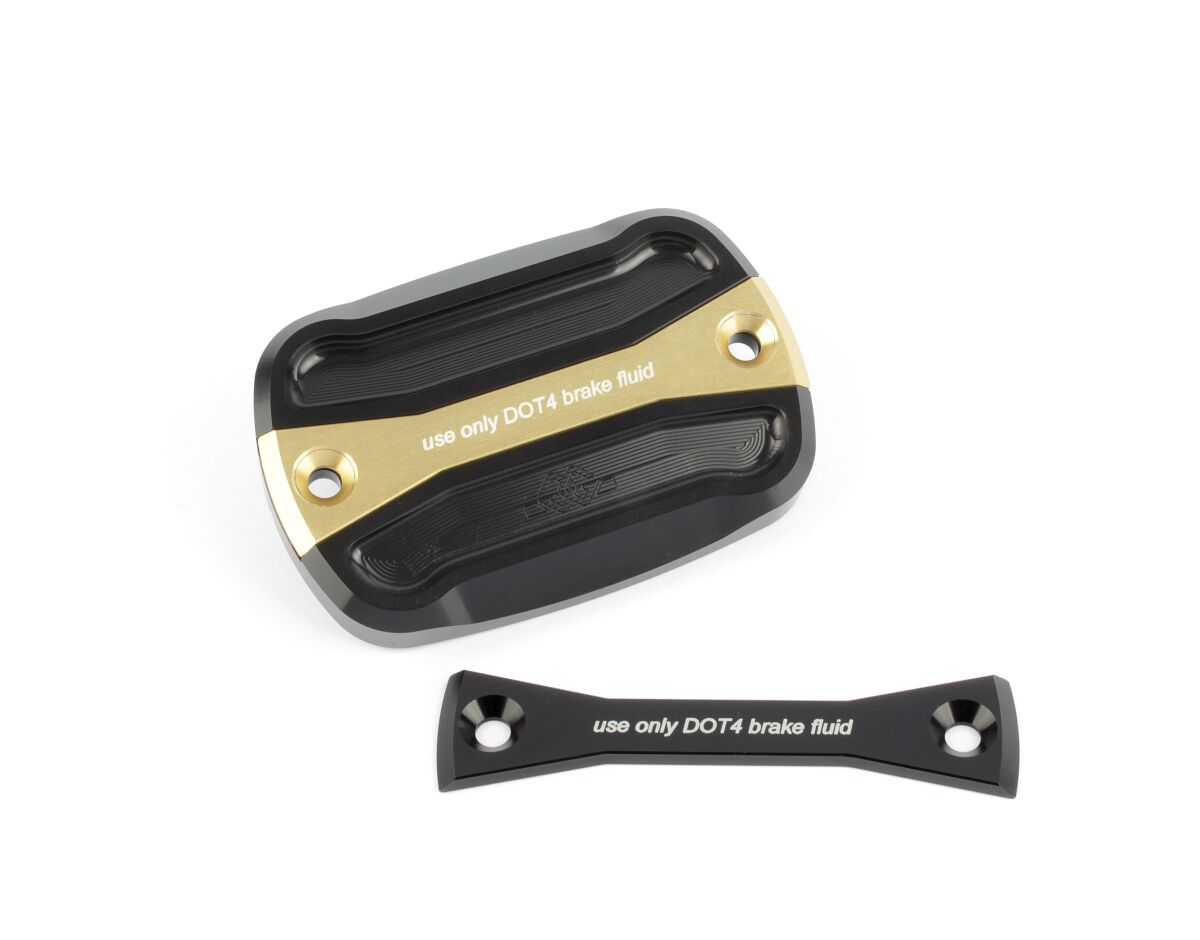COVER BRAKE FLUID RESERVOIR FRONT BLACK/GOLD