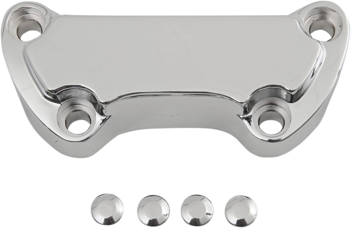 HANDLEBAR TOP CLAMP SCALLOPED CHROME