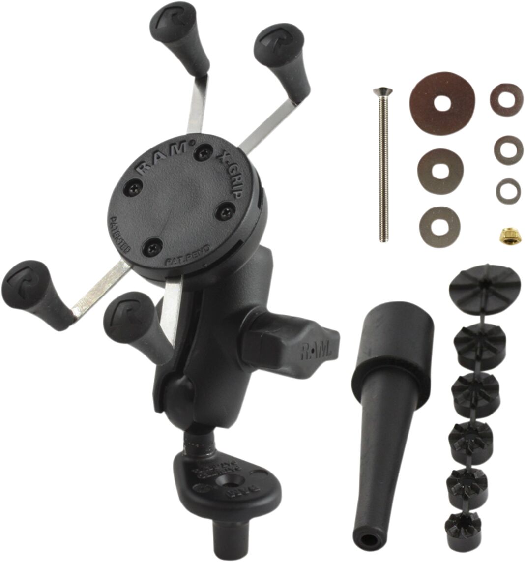 X-GRIP DEVICE HOLDER FORK STEM MOUNT ALUMINUM STEEL BLACK